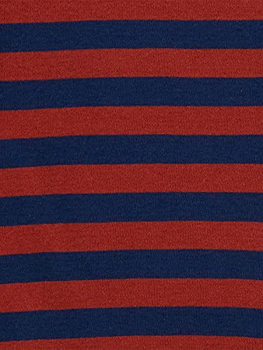 Simple Joys by Carter's Baby 3-Piece Snug-fit Cotton Holiday Pajama Set, Burgundy Stripe/Light Blue Moose, 5