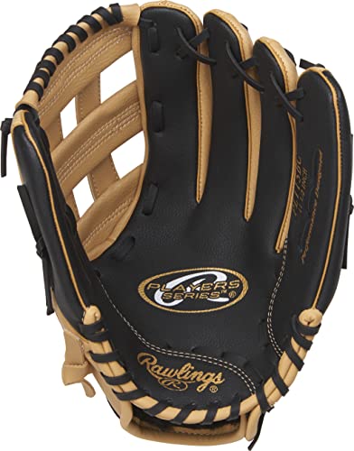 Rawlings | PLAYERS Series T-Ball & Youth Baseball Glove | Left Hand Throw | 11.5" | Camel/Black