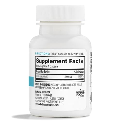 365 by Whole Foods Market, High-Potency Biotin 5000mcg, Vegan, 60 Count