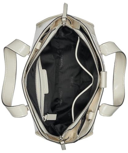 Calvin Klein Audrey Triple Compartment Satchel, Cherub White Floral, One Size