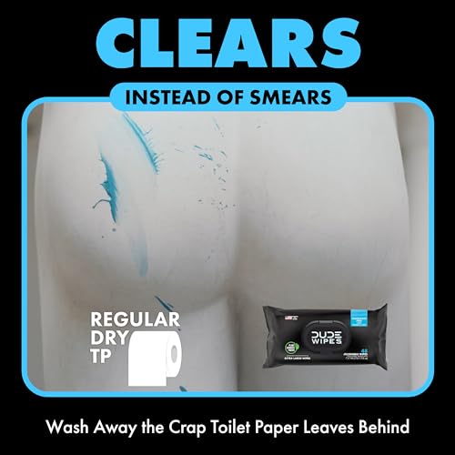 DUDE Wipes - Flushable Wipes - 3 Pack, 144 Wipes - Unscented Extra-Large Adult Wet Wipes - Vitamin-E & Aloe - Septic and Sewer Safe