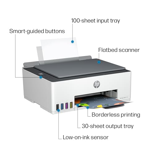 HP Smart Tank 5101 Wireless All-in-One Ink Tank Printer with 2 years of ink included,Print, scan, copy, Best-for-home, Refillable ink tank (1F3Y0A)