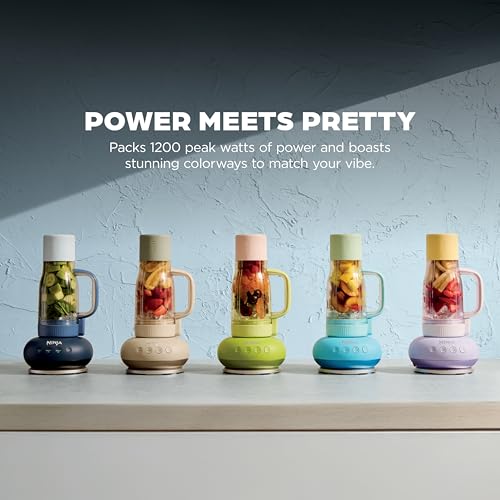 Ninja BlendBOSS | Personal Smoothie Blender and Tumbler | 26oz Travel Tumbler w/Leakproof Lid & Intergrated Chug Spout | AutoIQ Technololgy | 1200 Peak Watt | Cyberspace | DB301CYBRN | (NEW)