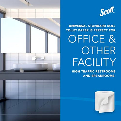 Scott® Professional 100% Recycled Fiber Standard Roll Toilet Paper, Bulk (13217), with Elevated Design, 2-Ply, White, Individually wrapped rolls (473 Sheets/Roll, 80 Rolls/Case, 37,840 Sheets/Case)