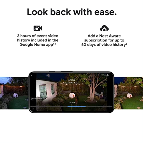 Google Nest Cam with Floodlight - Outdoor Camera - Floodlight Security Camera, White, 1 Count (Pack of 1)