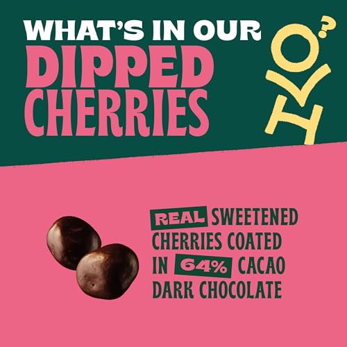 Orchard Valley Harvest Dark Chocolate Dipped Cherries, 8 oz (Pack of 1), Made With Real Cherries, Gluten Free, Non-GMO, No Artificial Colors, Resealable Bag, Snacks for Adults & Kids