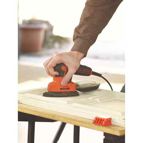BLACK+DECKER Detail Sander, 1.2 Amp, 16,000 OPM, Compact Design, 3-Position Grip for Comfort, Includes Dust Collector, Corded (BDEMS600)