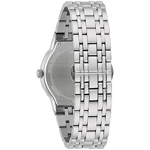 Bulova Men's Modern Stainless Steel Multi-Function Quartz Watch, Blue Dial with Diamonds Style: 96D144