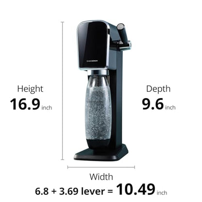 SodaStream Art Sparkling Water Maker Bundle in Black, with 3-Pack CO2 and Carbonating Bottle