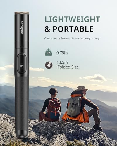 Sensyne 60" Phone Tripod & Selfie Stick, Lightweight All in One Phone Tripod Integrated with Wireless Remote Compatible with All Cell Phones for Selfie/Video Recording/Photo/Live Stream/Vlog（Black）