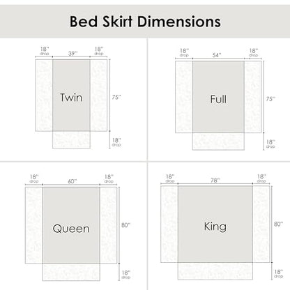 Greenland Home Paisley Quilted 100% Cotton Bed Skirt, Ivory, King