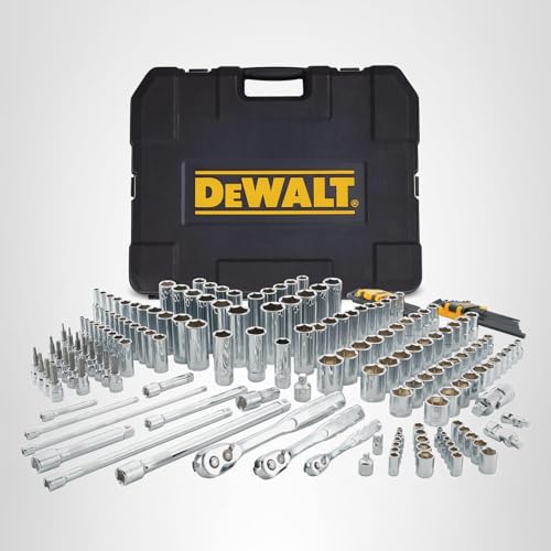 DEWALT 192 Pcs. Mechanics Tool Set, 1/2, 1/4, 3/8 Socket Set, SAE and Metric Socket Wrench Set, Hard Shell Tool Box (DWMT75049)