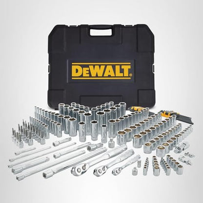 DEWALT 192 Pcs. Mechanics Tool Set, 1/2, 1/4, 3/8 Socket Set, SAE and Metric Socket Wrench Set, Hard Shell Tool Box (DWMT75049)