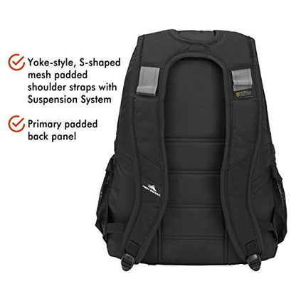 High Sierra Loop Backpack, Travel, or Work Bookbag with tablet sleeve, One Size, Black