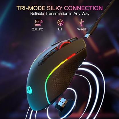 Redragon M810 MAX Wireless RGB Gaming Mouse 12000 DPI Remapping Keys