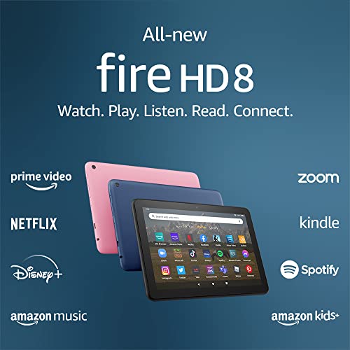 Amazon Fire HD 8 tablet, 8” HD Display, 64 GB, 30% faster processor, designed for portable entertainment, (2022 release), Black