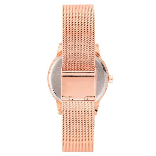 Nine West Women's Rose Gold-Tone Mesh Bracelet Watch, NW/2428FLRG
