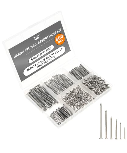 Mr. Pen- Nail Assortment Kit, 600 pcs, 6 Sizes, Stainless Steel