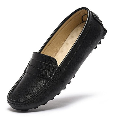 Artisure Women's Classic Handsewn Black Genuine Leather Penny Loafers Driving Moccasins Casual Boat Shoes Slip On Fashion Office Comfort Flats 9 M US SKS-1221HEI90-1