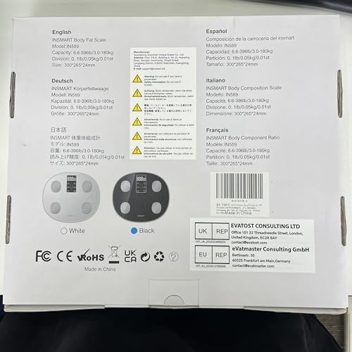 INSMART Smart Scale for Body Weight, All-in-one LCD Display Bathroom Weight Scales Body Fat Scale,Bluetooth Digital Smart Weighing Scale with Heart Rate,Heart Index & Body Composition Analyzer,396 lbs