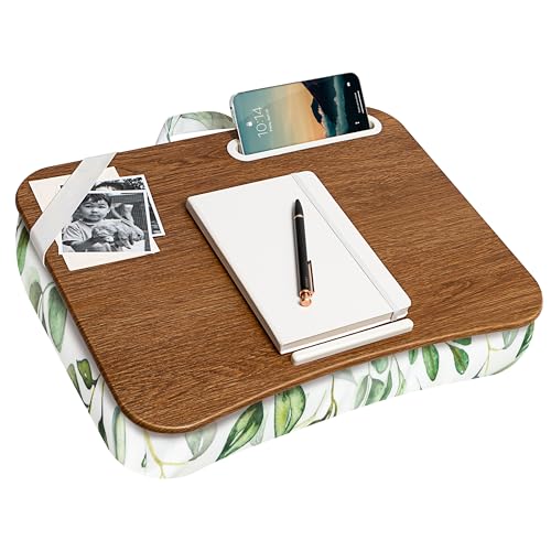 LAPGEAR Designer Lap Desk – Watercolor Leaves, Fits 15.6" Laptops