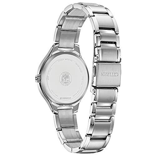 Citizen Women's Eco-Drive Dress Classic Diamond Watch in Stainless Steel, Black Dial (Model: FE2100-51E)