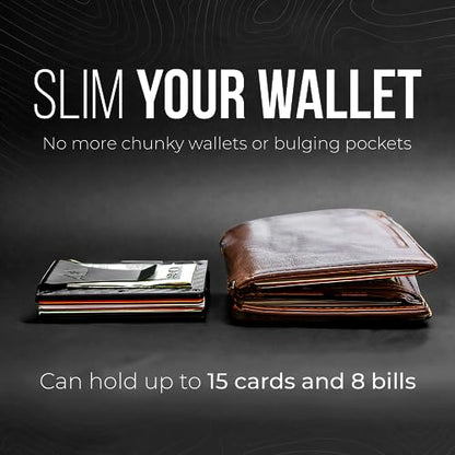 Mountain Voyage Minimalist Wallet for Men - Slim RFID Wallet I Scratch Resistant, Matte Carbon Fiber Credit Card Holder & Money Clip, Easily Removable Money & Cards, Mens Wallets