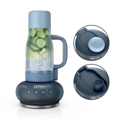 Ninja BlendBOSS | Personal Smoothie Blender and Tumbler | 26oz Travel Tumbler w/Leakproof Lid & Intergrated Chug Spout | AutoIQ Technololgy | 1200 Peak Watt | Cyberspace | DB301CYBRN | (NEW)