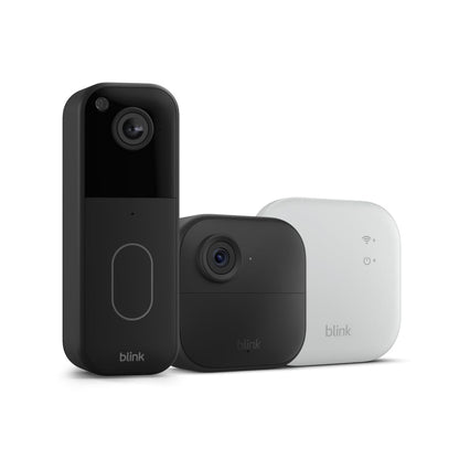 All-new Blink Video Doorbell + Outdoor 4 XR– Wireless smart security cameras, two-year battery life, go up to 400 feet from your home with extended range. Sync Module XR included.