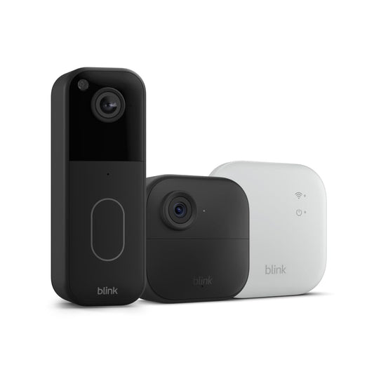 All-new Blink Video Doorbell + Outdoor 4 XR– Wireless smart security cameras, two-year battery life, go up to 400 feet from your home with extended range. Sync Module XR included.