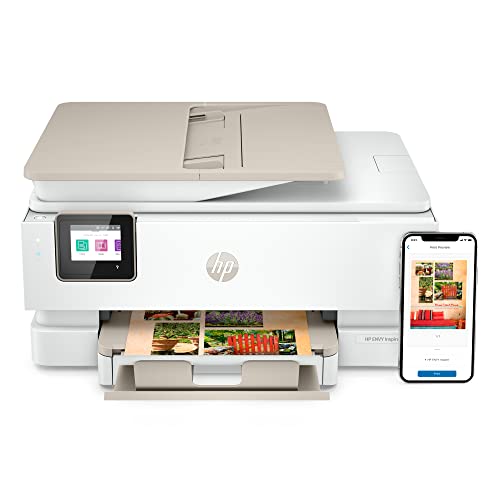 HP ENVY Inspire 7955e Wireless Color Inkjet Printer, Print, scan, copy, Easy setup, Mobile printing, Best-for home, 3 months of Instant Ink included, White
