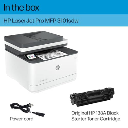 HP LaserJet Pro MFP 3101sdw Printer, Black and white, Printer for Small medium business, Print, copy, scan, Wireless; Print from phone or tablet; Two-sided printing; Scan to email