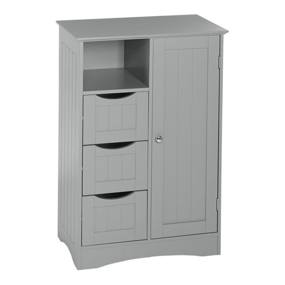 RiverRidge Ashland Collection 1 Door, 3 Drawer, Gray Floor Cabinet,Grey