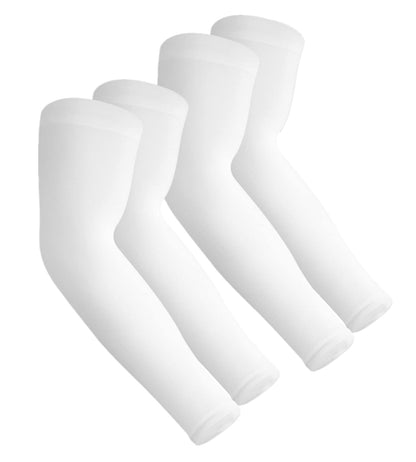 Aegend Sun Protection Cooling Arm Sleeves Sun Sleeves for Men & Women for Cycling, Running, Basketball, Football, Golf, Volleyball, Driving, White 2 Pairs