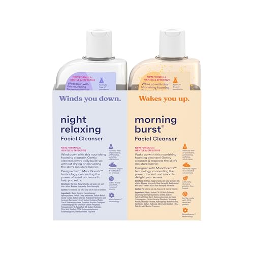 Clean & Clear 2-Pack Oil-Free Facial Cleansers with Citrus Scent, Morning Burst and Night Relaxing, 16 oz