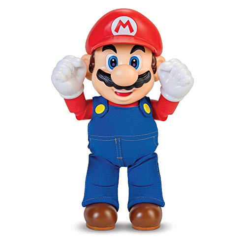 Super Mario It's-A Me, Mario! Collectible Action Figure, Talking Posable Mario Figure, 30+ Phrases and Game Sounds – 12 Inches Tall!