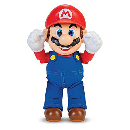 Super Mario It's-A Me, Mario! Collectible Action Figure, Talking Posable Mario Figure, 30+ Phrases and Game Sounds – 12 Inches Tall!