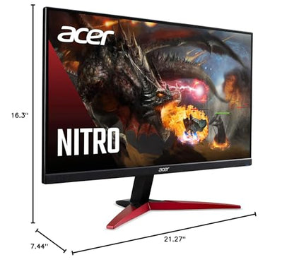 Acer Nitro KG241Y Sbiip 23.8” Full HD (1920 x 1080) VA Gaming Monitor | AMD FreeSync Premium Technology | 165Hz Refresh Rate | 1ms (VRB) | ZeroFrame Design | 1 x Display Port 1.2 & 2 x HDMI 2.0,Black