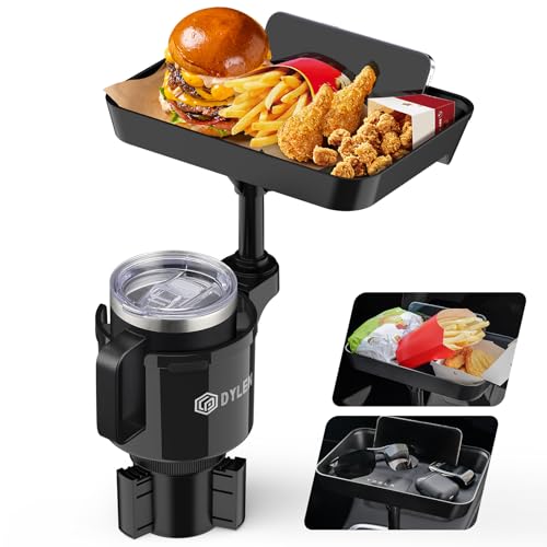 DYLEN Car Cup Holder Tray, 9.5"Detachable Car Food Tray Table for Eating