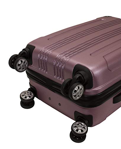 Rockland London Hardside Spinner Wheel Luggage, Pink, 3-Piece Set (20/24/28)