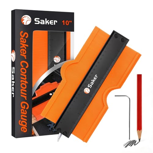 Saker Contour Gauge (10 Inch) Profile Tool with Adjustable Lock,Christmas Gifts for Men Women Dad Boyfriend Husband-Precisely Copy Irregular Shape Duplicator-Cool Gadgets for Woodworking Tool Tracing
