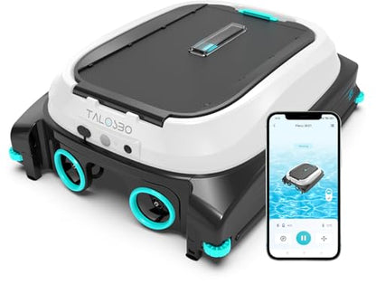 TALOSBO Pleco SK01 Solar Powered Robotic Pool Skimmer with APP Support, 24/7 Cleaning, Two Charging Modes, Smart Obstacle Avoidance, 7L Filter Capacity, Ideal for All Pool Surfaces