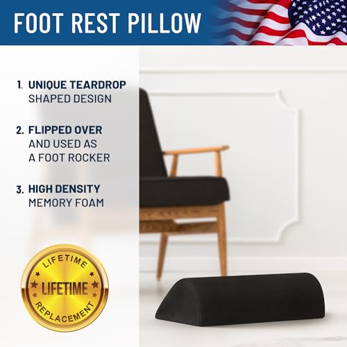 Everlasting Comfort Ergonomic Foot Rest Under Desk - Office Work, Gaming Foot Elevation Pillow, Wedge Pillow for Legs - Provides All-Day Relief