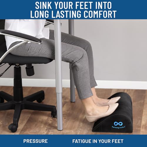 Everlasting Comfort Ergonomic Foot Rest Under Desk - Office Work, Gaming Foot Elevation Pillow, Wedge Pillow for Legs - Provides All-Day Relief