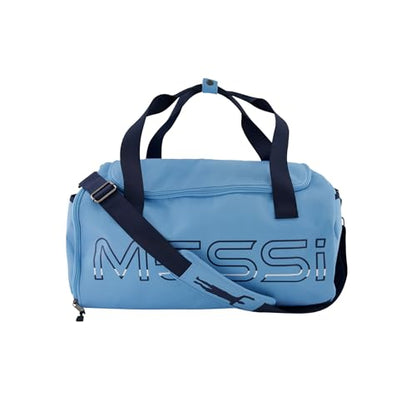 Messi Boys' Lifestyle Duffel Bag Girls, Side Pockets & Adjustable Strap, Durable, Argentina Blue, One Size