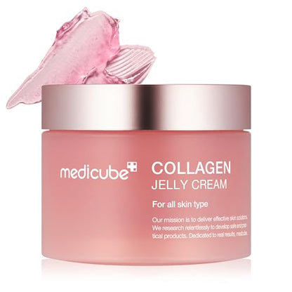 Medicube Collagen Jelly Cream- Niacinamide & Freeze-Dried Hydrolyzed Collagen - Boosts skin's barrier hydration and gives 24h Glow & Lifted Look - No artificial color, Korean skincare (3.71 fl.oz.)