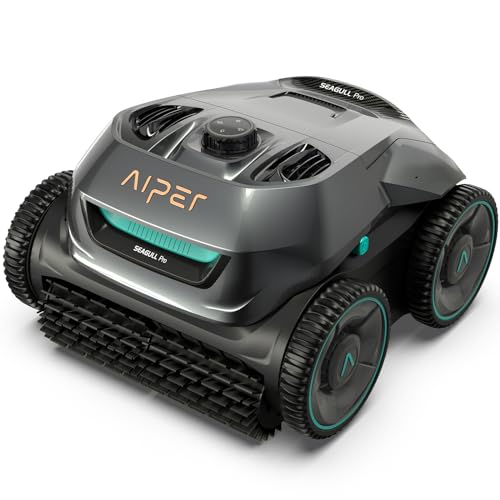 AIPER Seagull Pro Cordless Robotic Pool Cleaner, Quad-Motor Powerful Pool Vacuum for In-Ground Pools, Smart Navigation Pool Vacuum Cleaner Lasts up to 150 Mins, Floor, Wall and Water Line Cleaning