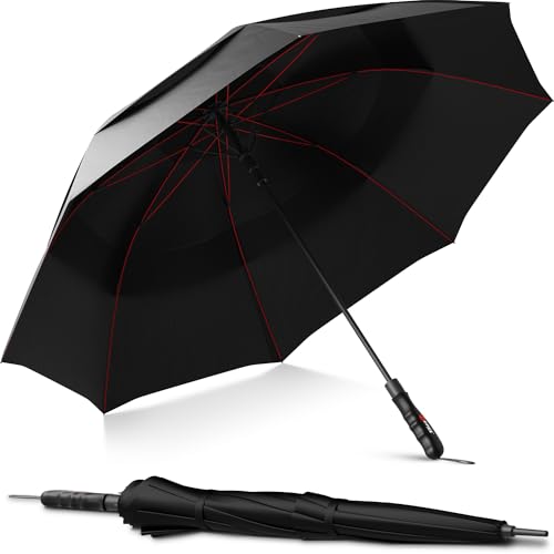 Repel Umbrella Windproof Travel Umbrellas for Rain - Easy Auto Open Close, Durable & Compact Umbrella, Strong Fiberglass Frame, Waterproof Canopy - Backpack, Purse, Portable, Black Umbrella for Travel