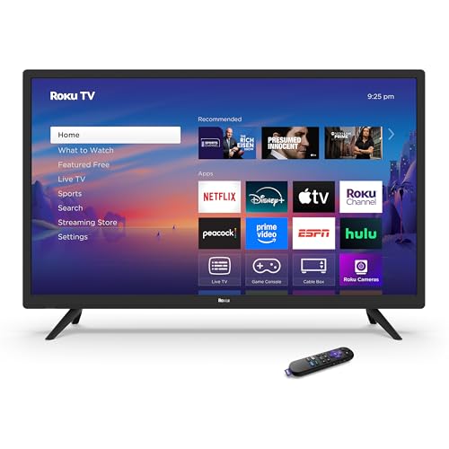 Roku Smart TV 2025 – 32-Inch Select Series, 1080p Full HD TV TV with Voice Remote – Flat Screen LED Television with Wi-Fi for Streaming Live Local News, Sports, Family Entertainment