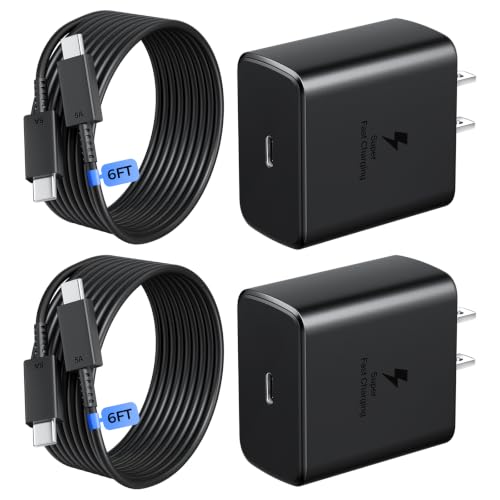 45W USB C Fast Charger 2-Pack,Type C Fast Charging Block with 6Ft Cable